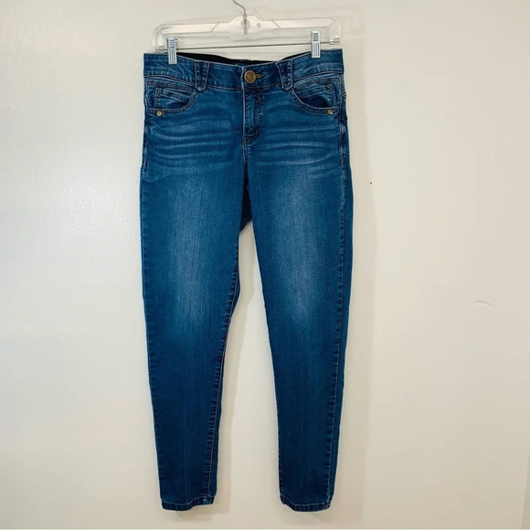 Democracy Jeans Ab Solution Woman 6 Low Rise Blue Skinny Ankle Blue Stretch - Picture 1 of 11